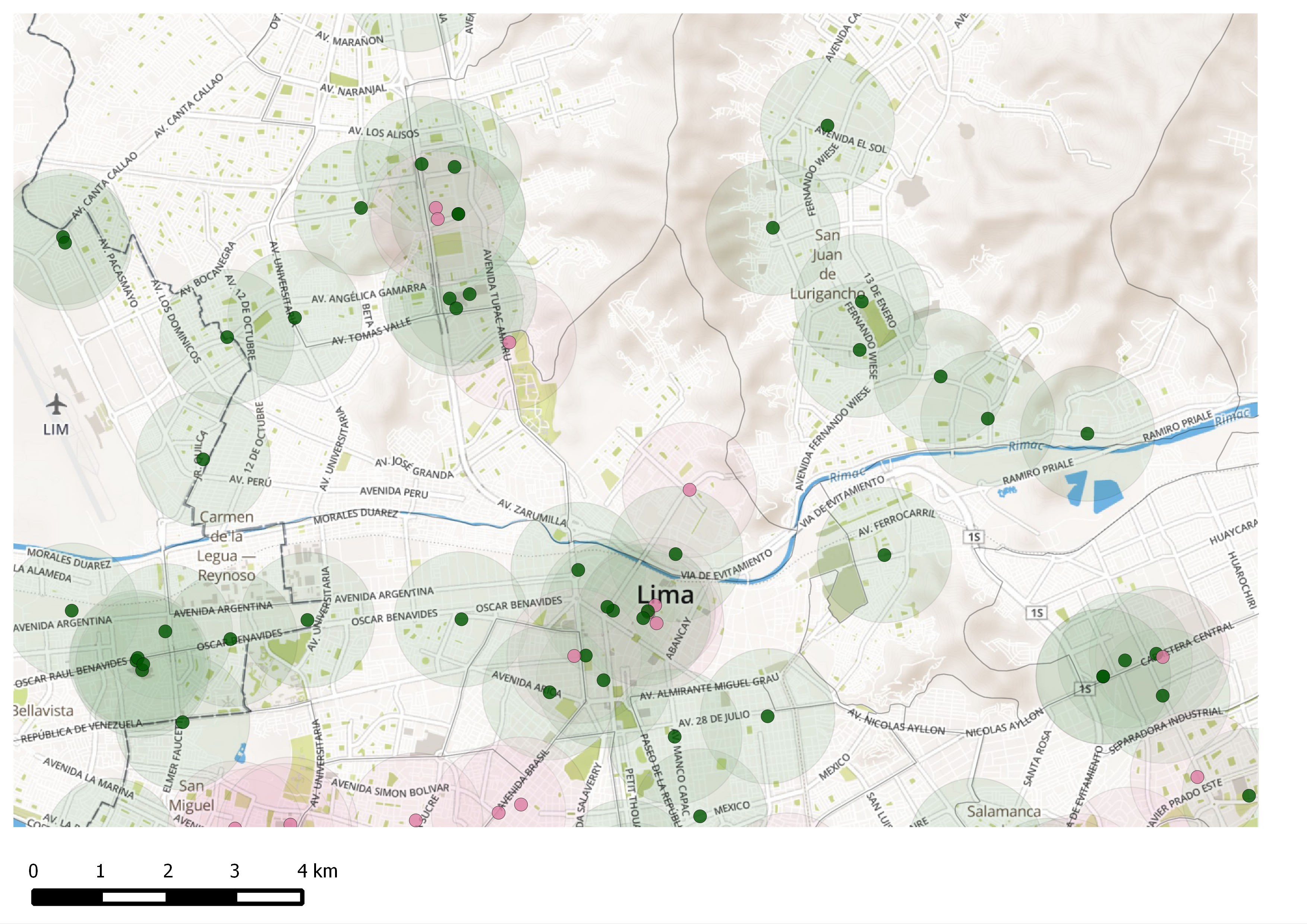 Map of some retail stores